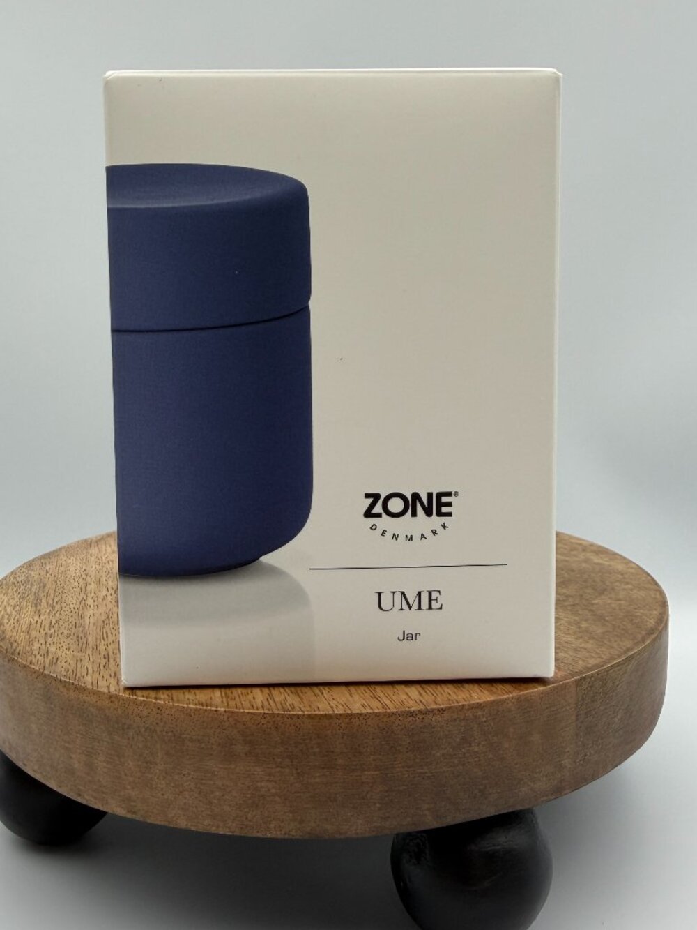 Zone Denmark UME Stoneware Vanity Jar with Lid Indigo Blue Minimalist NIB